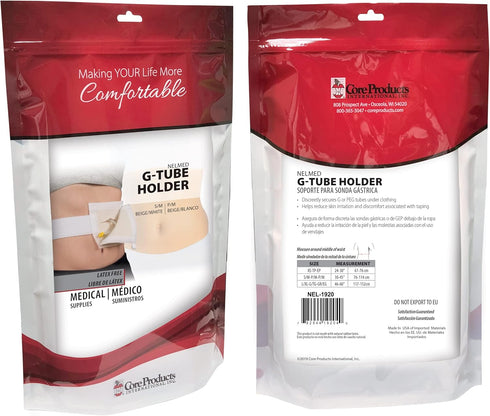 Core Products NelMed G-Tube Holder – Feeding Tube Belt Holder for PEG, G, J Tubes – Adjustable, Discreet Support for Tube Feeding – Small/Medium (...