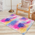 2x3 ft Small Throw Rugs Furry, Non Slip Mini Area Rug, Fluffy Tie-Dyed Rainbow Carpet,for Bedroom Door Entryway Indoor Inside Front Entrance Dog M...