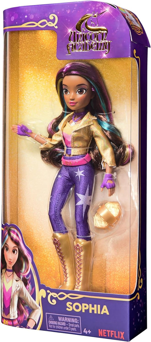 Unicorn Academy, Sophia Doll with Rainbow-Streaked Hair, 6 Fashion Accessories & Hair Styling Tool, 9.5”, Dolls & Unicorn Toys for Girls Ages 4 an...
