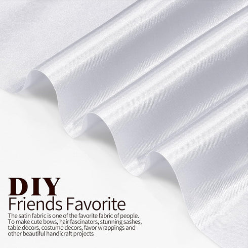 White Satin Fabric, 60" Wide, 2 Yards, Soft Charmeuse Satin Fabric for DIY Crafts Decorations Costume...