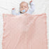 mimixiong Cotton Baby Blanket Knitted Crochet Receiving Crib Nursery Swaddling Blankets for Newborn Baby Boy Girl Pastel Pink 30x40 Inch (Pack of ...