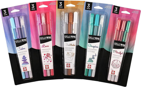 SAKURA Gelly Roll Moods Five Giftable 3 Pk Sets: Calm, Love, Gratitude, Inspire & Mindful, 15 Gel Pens...