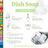 Non-Toxic Natural Liquid Dish Soap | Long-Lasting, Sweet Basil Fresh Scent | Includes: 1 Empty Refill Squeeze Bottle (16oz), 2 Refill Packs...