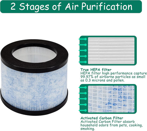 DH-JH01 True HEPA Replacement Filter, Compatible with AROEVE and Kloudi Air Purifier DH-JH01, Intelabe EPI080/EP1080, and Elechomes EPI081/EP1081 ...