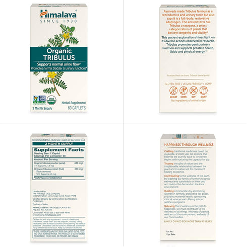 Himalaya Organic Tribulus Terrestris, Herbal Supplement for Urinary Support and Flow, Bladder Function, Prostate Support, Stamina, Male Energy, No...
