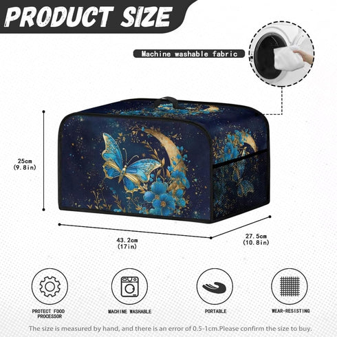 Hippie Flower Slow Cooker Crock Pot Cover Small Appliance Dust Cover Oval Crock Pot Cover with Handle Easy to Clean and Store for Home Kitchen Din...