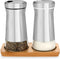 Salt and Pepper Shakers set with Adjustable Pour Holes - Elegant Stainless Steel Spice Dispenser - Perfect for Himalayan, Table Salt, White and Bl...