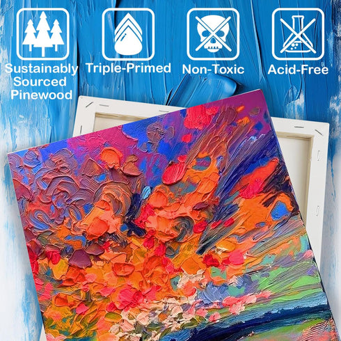 3 Packs Blank Canvases for Painting with 5x7in,8x10in,11x14in, Stretched Canvases for Acrylics,Oils & Other Painting Media...