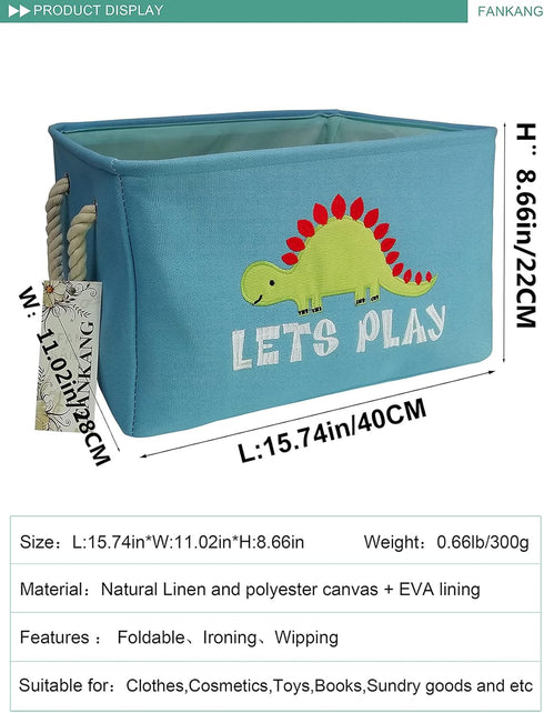 FANKANG Rectangular Laundry Basket Nursery Storage Fabric Storage Bin Storage Hamper,Gift Baskets (Single Dinosaur)...