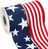 Ribbli Patriotic Ribbon Wired,2 Rolls Navy Star and Red Stripe Burlap Ribbon,2-1/2 Inch Total 60 Feets(20 Yards),Patriotic Ribbon for Crafts,Wreat...