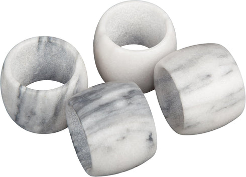 Creative Home Set of 4 Pieces Natural Off-White Marble Napkin Ring Napkin Holder for Party Decoration Dinning Table Family Gatherings, 1.8" Diam. ...