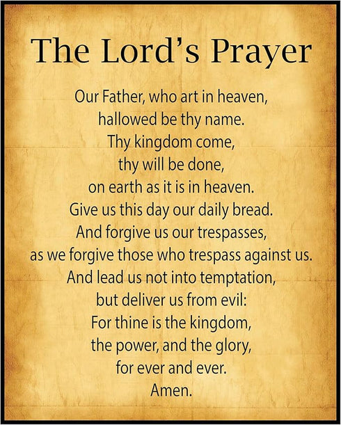 Posterizer 1 pcs-The Lord's Prayer-Religious and Spiritual-Religious Posters-Gifts for Christians-Decor for Church, Sunday School Classroom- unfra...