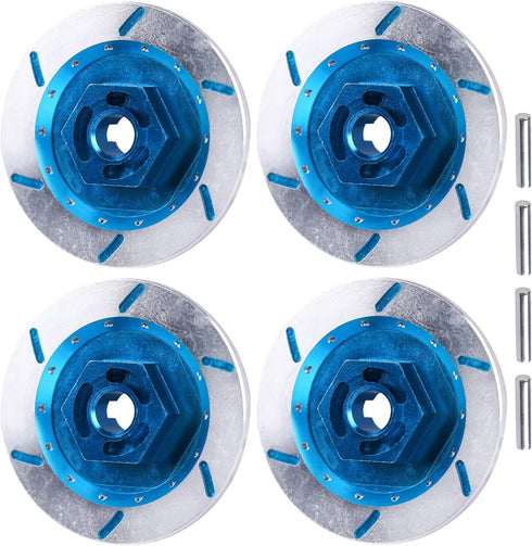 4-Pack 1/10 RC Car 12mm Aluminum Hex Brake Disc Wheel Hubs Adapters Spacers for 1/10 Sakura Racing On-Road Car Tires (Sky Blue)...