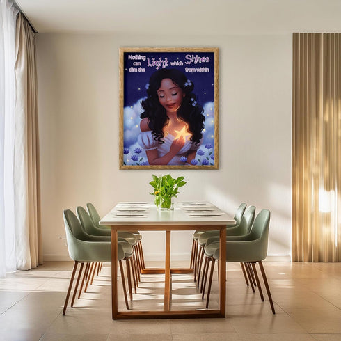 Posterizer 1 pcs-Nothing Can Dim The Light Which Shines From Within-Afro-American Art Collection-Kids Room Art-Decor for nursery toddlers kids roo...