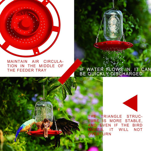 1 PCS | Birds Feeder for Outside Hanging | Wild Birds Feeders Suitable for Mason Jar (2.75 in Diameter-8/16/24/32oz) | Birds Feeders as Garden Gif...