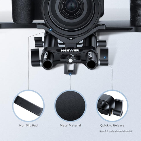 Neewer Telephoto Long Lens Support Bracket, Y-Shaped Lens Bracket with 35mm Vertical Adjustment, Compatible with DSLR Camera Shoulder Rig with 15m...