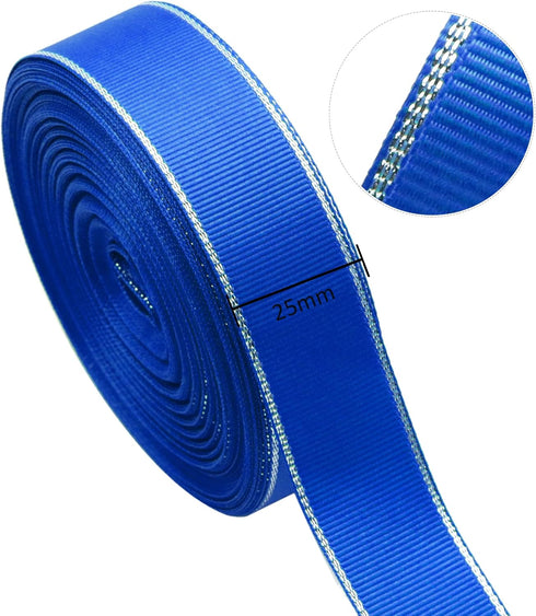 David accessories 25 Yards 1 Inch Solid Grosgrain Ribbon Roll with Silver Edges for Gift Wrapping, Crafts, Hair Bows Making, Wedding Party Decorat...