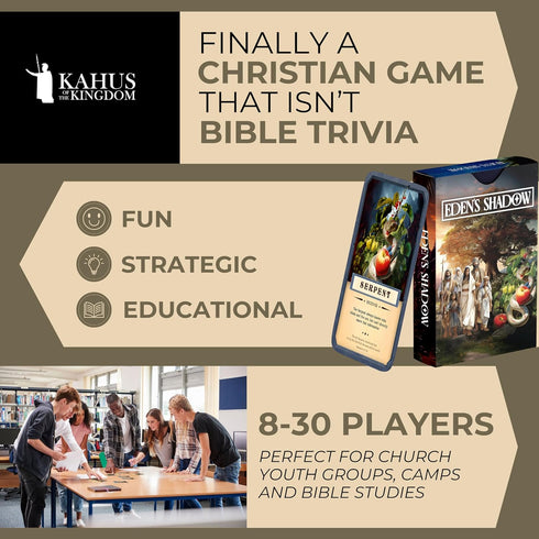 Eden's Shadow. A Christian Card Game for Church Youth Groups, Sleepovers, Slumber Parties and Bible Groups. Fun, Interactive Play with Social Infe...