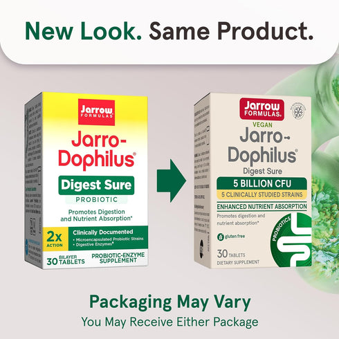 Jarrow Formulas Jarro-Dophilus Digest Sure Tablets, 5 Billion CFU Supplement for Immune Support, 30 Bilayer Tablets, 30 Day Supply...