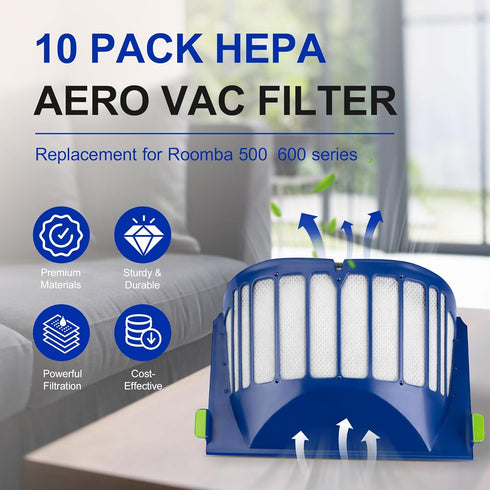 Funmit Aero Vac Filter Replacement parts for Roomba 500 & 600 Series 536 550 595 614 618 620 630 635 645 650 655 660 665 671 675 677 680 690 694 6...