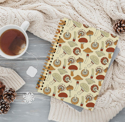 Vintage Mushroom Journal Notebook,Mushroom Notebooks for Women Work Office School Student Teacher,Retro Hardcover Spiral Notebook 5.5x8.3...