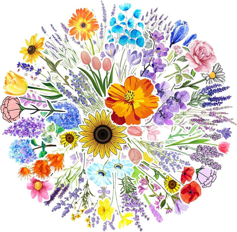 Flowers Stickers Set, Gift for Kids Teen, Cute Waterproof Vinyl Decals for Travel Luggage Suitcase Laptop Water Bottle Skateboard Bike Helmet Guit...
