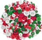 400g Christmas Craft Buttons Handmade Sewing Red Green White Button for Art Crafts Projects, DIY Decoration...