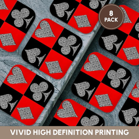 3dRose CST_218679_2 Poker Four of a Kind Aces Cool Design Popular Image Soft Coasters (Set of 8)...