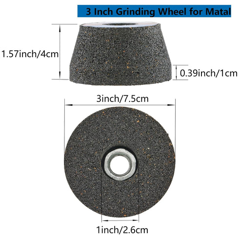 3 Inch Grinding Stone Wheel for Metal,50 Grit Aluminum Oxide Flaring Grinding Cup Wheel for Rust Removing Deburring Polishing with 5/8"-11 Threade...