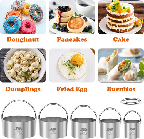 Biscuit Cutter Set for baking (5 Pieces/Set), Round Cookies Cutter with Handle, Professional Baking Dough Tools...