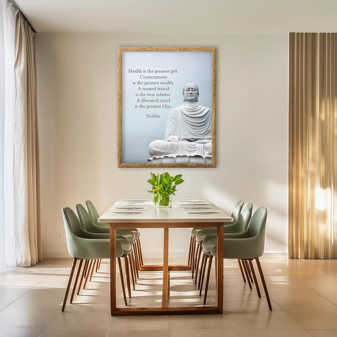 Posterizer 1 pcs-Health Is the Greatest Gift-Buddha-Quotes-Motivational & Inspirational Art-Gift For Buddhism Meditation philosophy Fans- unframed...