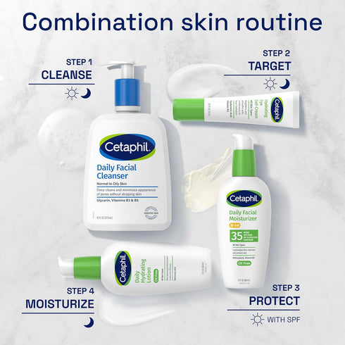Cetaphil Face Moisturizer, Daily Oil Free Facial Moisturizer with SPF 35, For Dry or Oily Combination Sensitive Skin, Fragrance Free Face Lotion (...