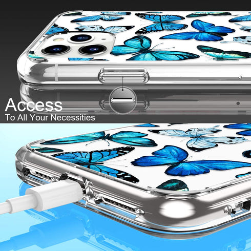 LUHOURI Designed for iPhone 11 Pro Case with Screen Protector - Crystal Acrylic Clear for Women and Girls - Slim Fit Protective Phone Cover 5.8" -...