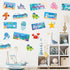 Whaline 26Pcs Ocean Bulletin Board Decoration Set Under The Sea Theme Motivational Poster Marine Animals Cutouts for Back to School Home Classroom...