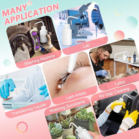 150ML Premium Eyelash Water Bottle for Extensions, 5oz White Tattoo Water Bottles No Need to Squeeze Hard, Easy to Carry Eyelash Bottle Rinse for ...