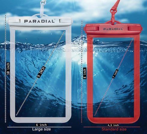 2 Packs Waterproof Cell Phone Cases with Lanyards - IPX8 Dry Bag Large & Standard Holders. Water Activity Phone Pouch for iPhone 15 Pro Max & Othe...