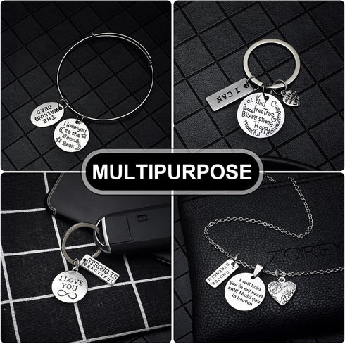 259 Pieces Inspirational Motivational Keychains Charms Bulk Keychains Inspirational Words Charms with Open Jump Rings Key Rings for Various DIY Ne...