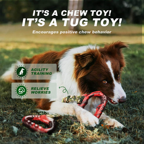 Dog Toys for Aggressive Chewers - Interactive Dog Toys for Large Dogs, Durable Dog Chew Toys Perfect for Aggressive Chewers, Tough Dog Toys for Bo...