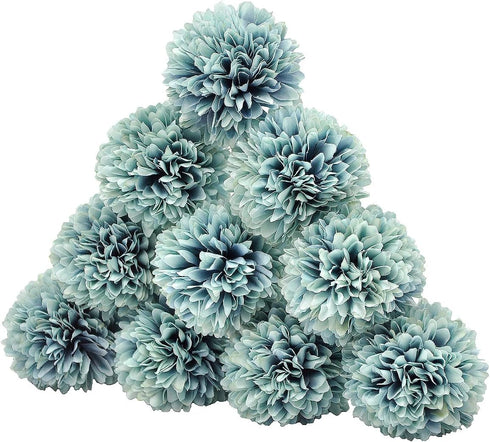 10Pcs Artificial Fake Flower Plants Silk Chrysanthemum Ball Hydrangea Arrangements Wedding Bouquets Decor Home Kitchen Garden Party Table Floral C...