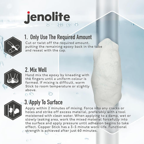 JENOLITE Underwater Epoxy Putty Repair Stick | Aqua Repair Can Be Applied Underwater | Pipe Repair, Hot Tub, Spa, Pool, Marine, Aqua, Boat | 7 inc...