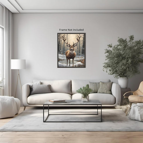 Posterizer 1 pcs- Beautiful moose in jungle-winter scene-Art for Animal Lovers-Landscape & Nature Art- Gift for Men Women Teens-Living Room Bedro...