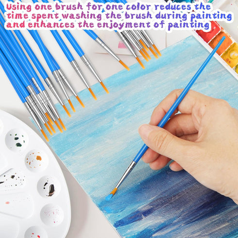 Paint Brushes Set for Acrylic Painting, 100 Pcs Art Paint Brushes Round Acrylic Paint Brushes, Nylon Paint Brushes for Kids Adults Oil Watercolor ...