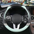 Cute Steering Wheel Cover for Girls Women Leather Universal 15 inch, Black and Green...