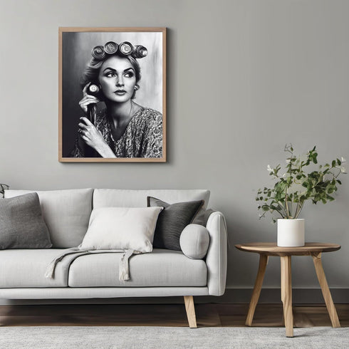 Posterizer 1 pcs-comedic high fashion retro art of woman-black and white photo 1-Photography Art-Retro Art-Decor for Home & Office- unframed wall ...