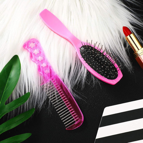 Patelai 4 Pieces Doll Hair Brush Plastic Pink Wig Accessories for 18 Inch Dolls and Other Hair Care Accessories, 2 Style...