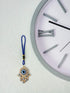 Hamsa Hand Amulet Pendant w/Crystal Rhinestones Blue, White & Black Evil Eye Car Hanging Ornament Rear View Mirror Accessories - Door, Wall, Bag C...