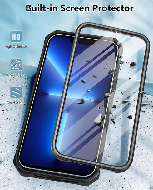 FNTCASE for iPhone 13 Pro-Max Case: Military Grade Shockproof Full Protective Rugged Cell Phone Cover with Kickstand & Belt-Clip Holster, Drop Pro...