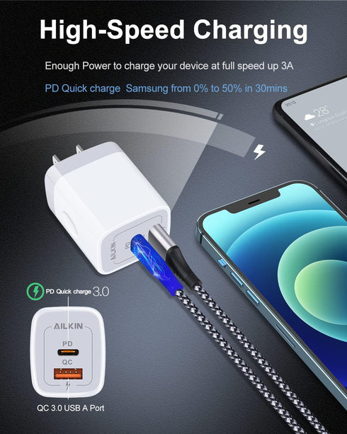 New iPhone Charger Block, USB C Wall Charger, 20W PD Type C Brick Fast Charge for iPhone 11 12 13 14 Pro Max SE 10 X XS 8 Plus, Plug USB Power Sup...