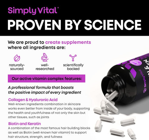Biotin Vitamins for Hair, Skin & Nails - Biotin 5000mcg, Keratin & Collagen - Hair Supplement for Women & Men with Marine Collagen Peptides & B Co...