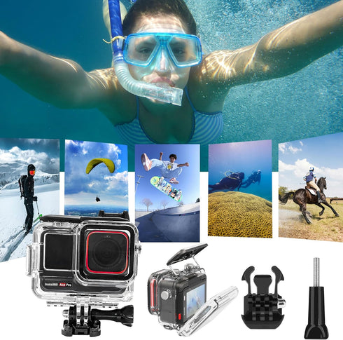 PCTC 60M(197ft) Waterproof Case for Insta360 Ace Pro, Accessories for Insta 360 Ace Pro Waterproof Case,Protective Underwater Dive Housing Shell w...